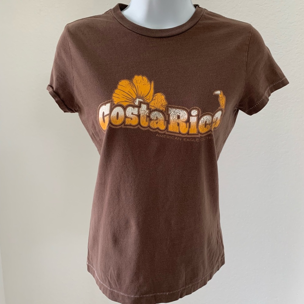 NOT FOR SALE ***American Eagle Outfitters Costa Rica Brown Tee Shirt